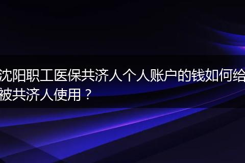 沈阳职工医保共济人个人账户的钱如何给被共济人使用？