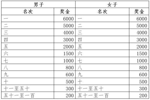 2026济宁马拉松奖金标准