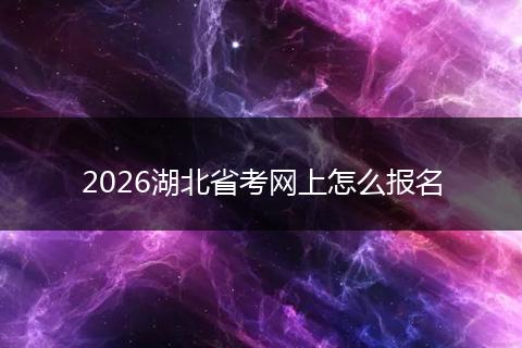 2026湖北省考网上怎么报名