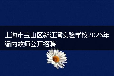 上海市宝山区新江湾实验学校2026年编内教师公开招聘