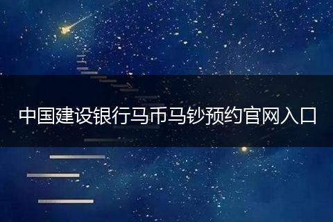 中国建设银行马币马钞预约官网入口