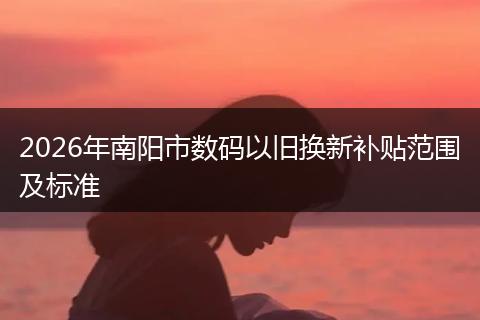 2026年南阳市数码以旧换新补贴范围及标准