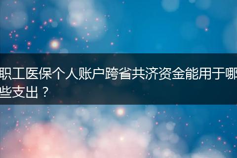 职工医保个人账户跨省共济资金能用于哪些支出？