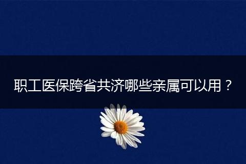 职工医保跨省共济哪些亲属可以用？