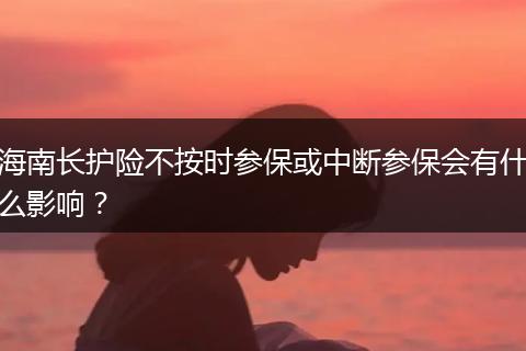海南长护险不按时参保或中断参保会有什么影响?