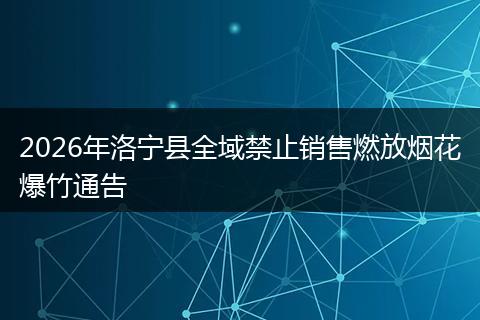 2026年洛宁县全域禁止销售燃放烟花爆竹通告