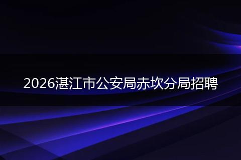 2026湛江市公安局赤坎分局招聘