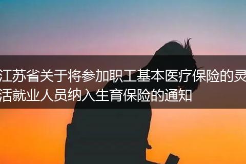 江苏省关于将参加职工基本医疗保险的灵活就业人员纳入生育保险的通知