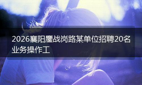 2026襄阳鏖战岗路某单位招聘20名业务操作工