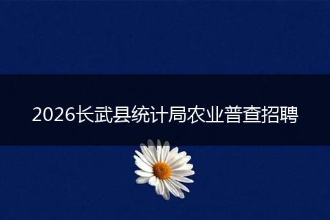 2026长武县统计局农业普查招聘