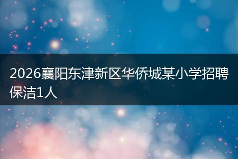 2026襄阳东津新区华侨城某小学招聘保洁1人