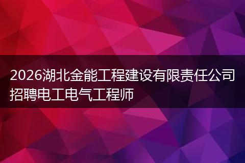 2026湖北金能工程建设有限责任公司招聘电工电气工程师