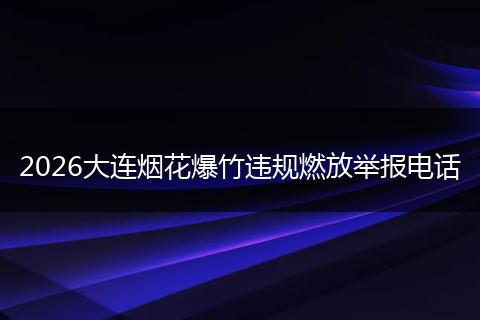 2026大连烟花爆竹违规燃放举报电话