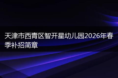天津市西青区智开星幼儿园2026年春季补招简章