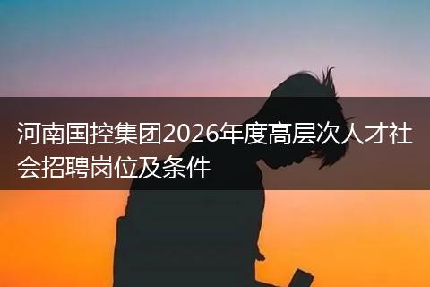 河南国控集团2026年度高层次人才社会招聘岗位及条件