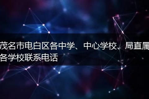 茂名市电白区各中学、中心学校、局直属各学校联系电话