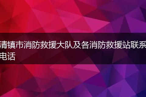 清镇市消防救援大队及各消防救援站联系电话