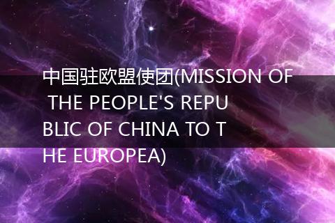 中国驻欧盟使团(MISSION OF THE PEOPLE'S REPUBLIC OF CHINA TO THE EUROPEA)