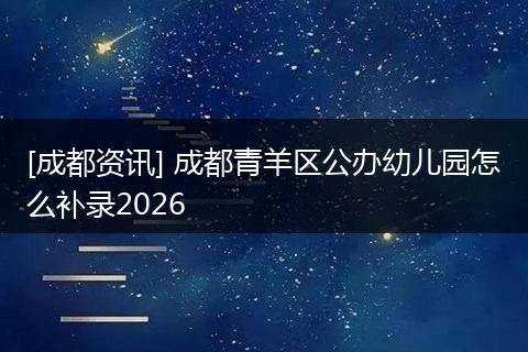 [成都资讯] 成都青羊区公办幼儿园怎么补录2026